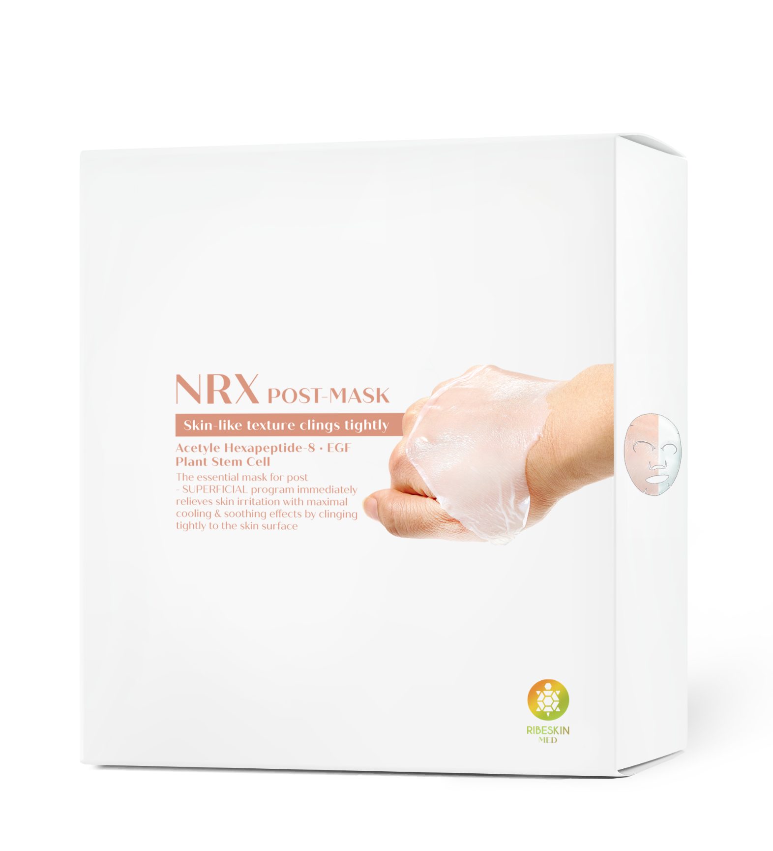 Ribeskin NRX post mask used for post procedure soothing of irritated skin