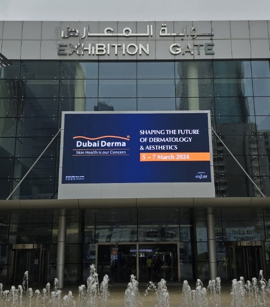 Dubai Derma 2024 exhibition held at Dubai World Trade Centre (DWTC) in March 2024