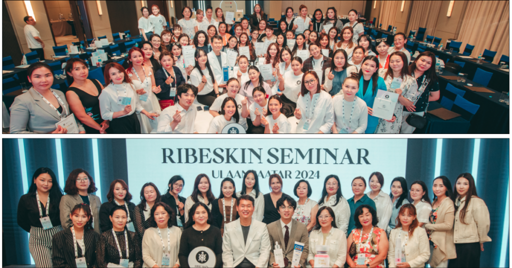 People pose with their certificates after the RIBESKIN seminar in Mongolia