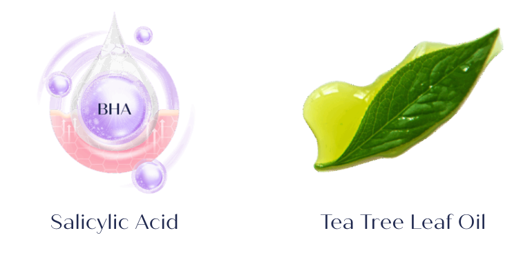 Salicylic acid and tea tree leaf oil used in RIBESKIN's SOS Spot Patch acne pimple patches, used in Korean dermatology clinics